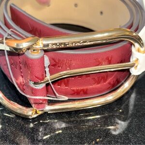 Michael Kors Burgundy Belt with Gold Hardware
